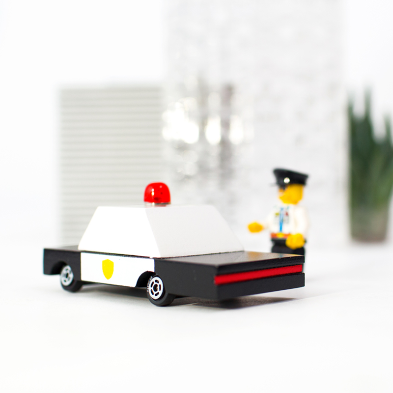 Police Car (F871) 8,9X4,1X3Cm, Wooden Diecast, In Giftbox, 3+