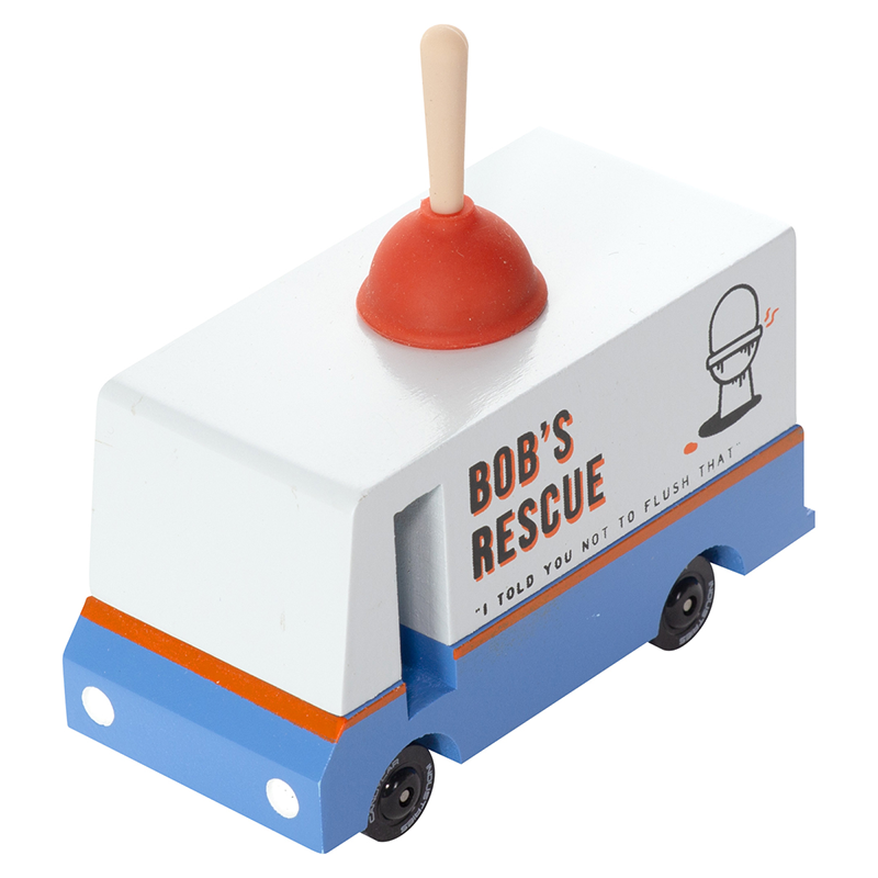 Bob's Plumbing Van (U646) 8,4X4,1X6,5Cm, Wooden Diecast, In