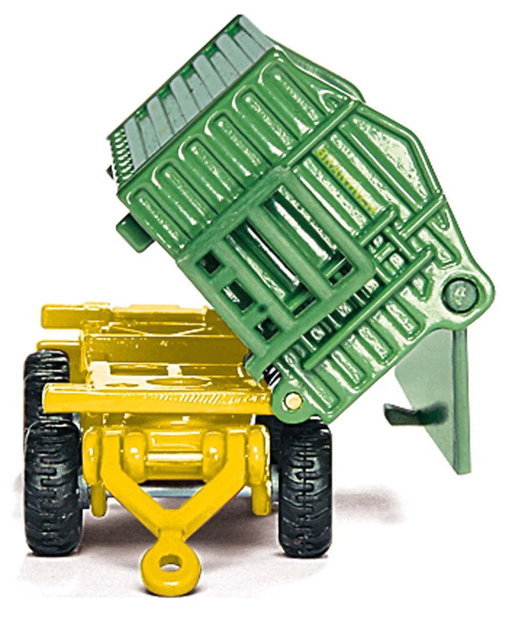 John Deere met voorlader en aanhanger 1:87