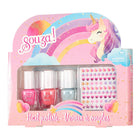 Beauty set Unicorn - Nagellak & nagelstickers, roze, blauw