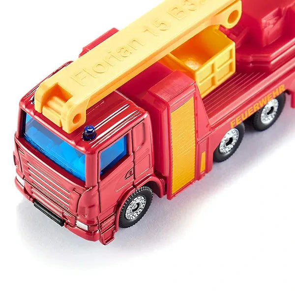 Camion-échelle des pompiers avec plateforme de sauvetage