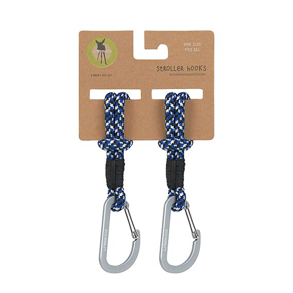 Kinderwagen Accessoire - Stroller Hooks Cord Black/Blue/Vanilla - Set Van 2