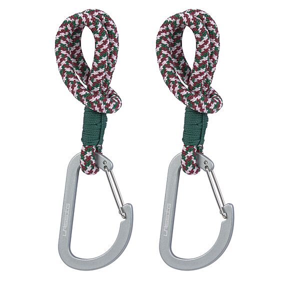 Kinderwagen Accessoire - Stroller Hooks Cord 2 Pcs, Green/Lavender/Deep Red