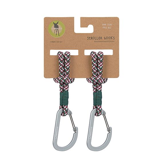 Kinderwagen Accessoire - Stroller Hooks Cord 2 Pcs, Green/Lavender/Deep Red