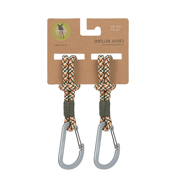 Kinderwagen Accessoire | Stroller Hooks Cord Olive/Red/Vanilla - Set Van 2