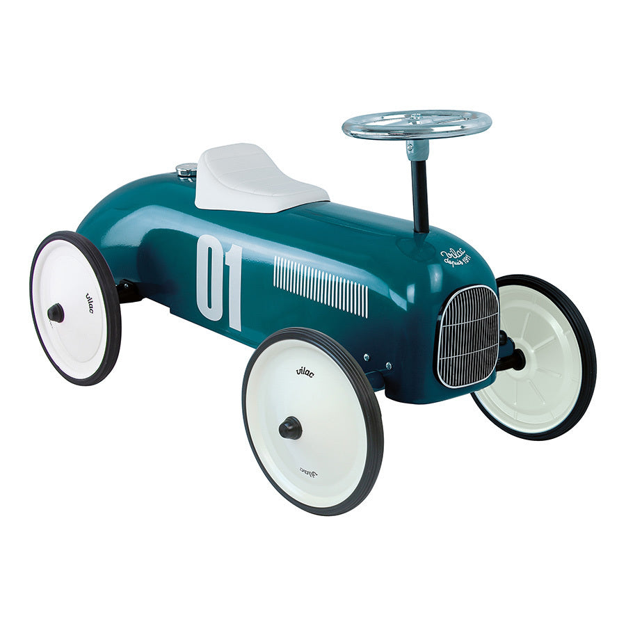 Metalen Loopwagen Vintage Petrolium Blauw