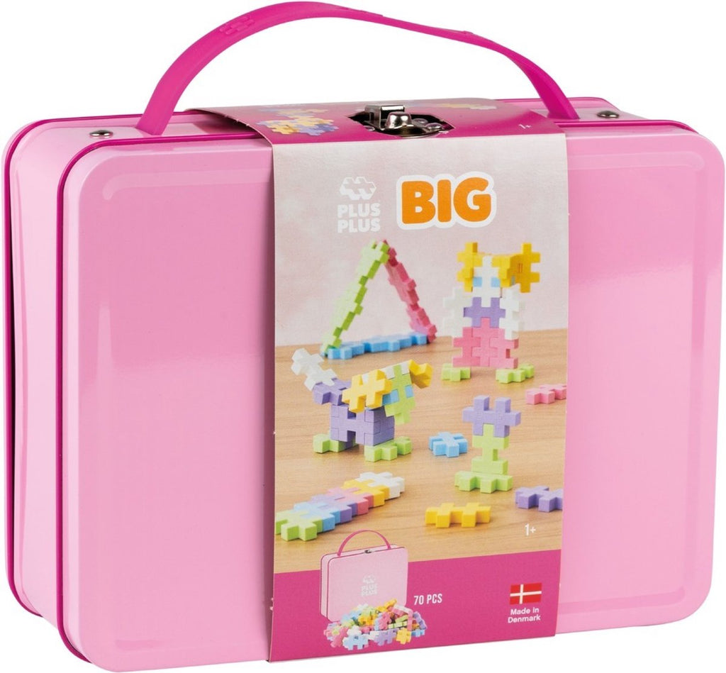 Bouwstenen Plus-Plus BIG Metal Suitcase Pastel - 70 stuks