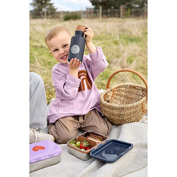 Stalen Brooddoos - Lunchbox Stainless Steel Little Gang Smile Navy