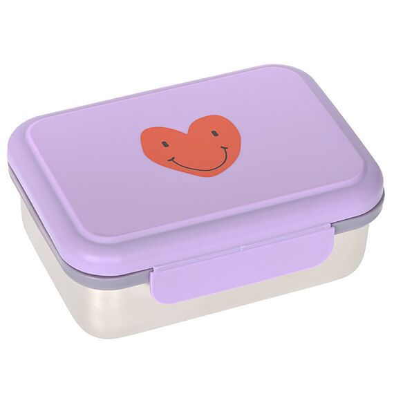 Stalen Brooddoos - Lunchbox Stainless Steel Little Gang Heart Lilac