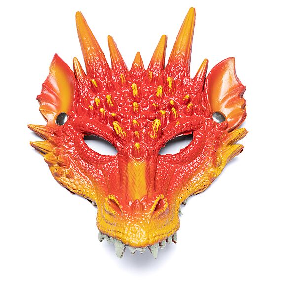 Rubberen Drakenmasker - Rood