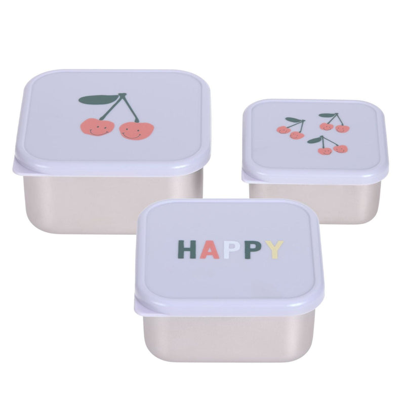 Stalen Snackdozen Happy Fruits Cherry - set van 3