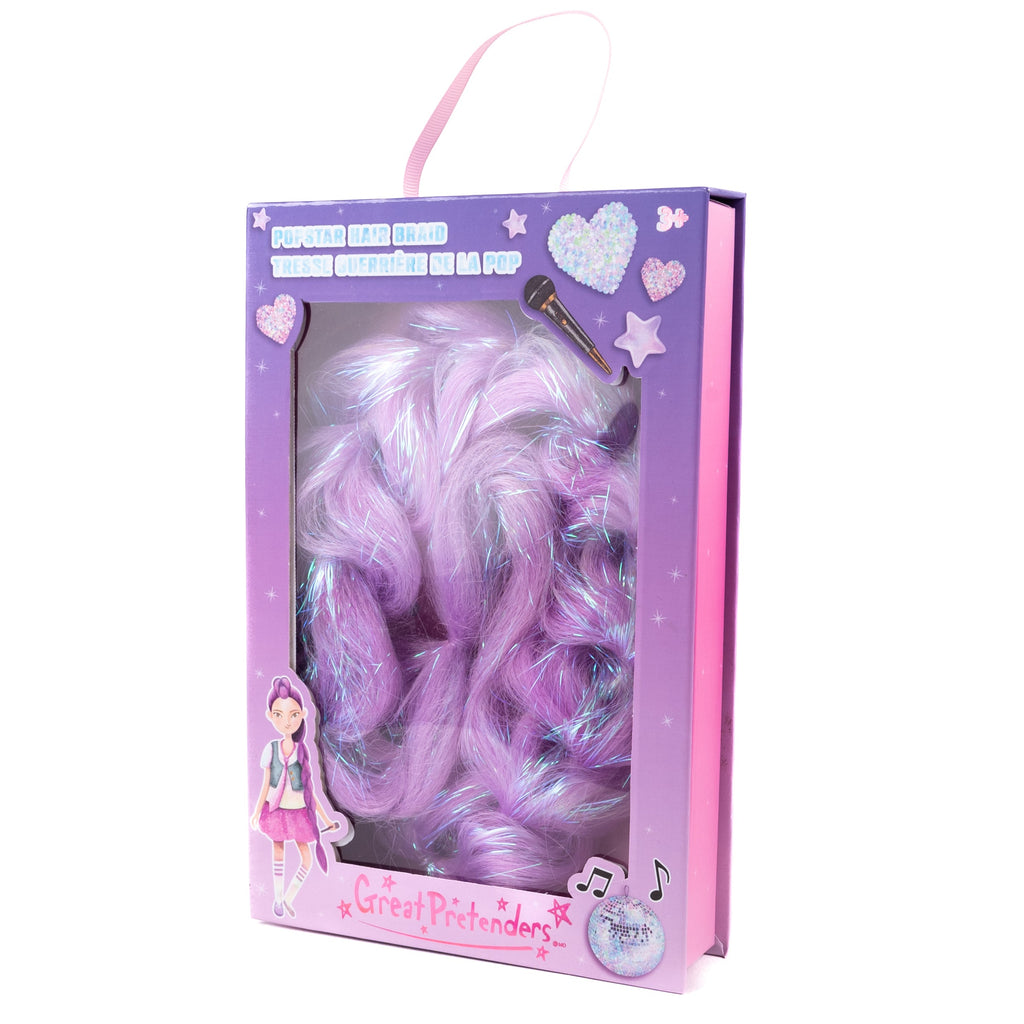 Verkleedaccessoire Rock Star Hair Braid Purple