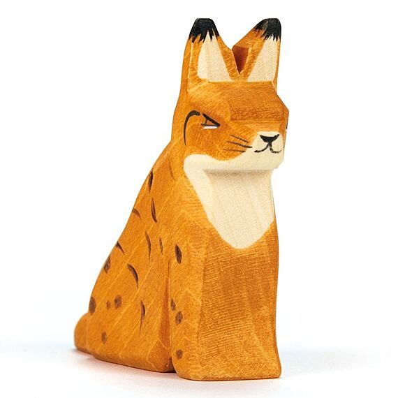 Houten Figuur - Lynx Zittend