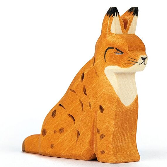 Houten Figuur - Lynx Zittend