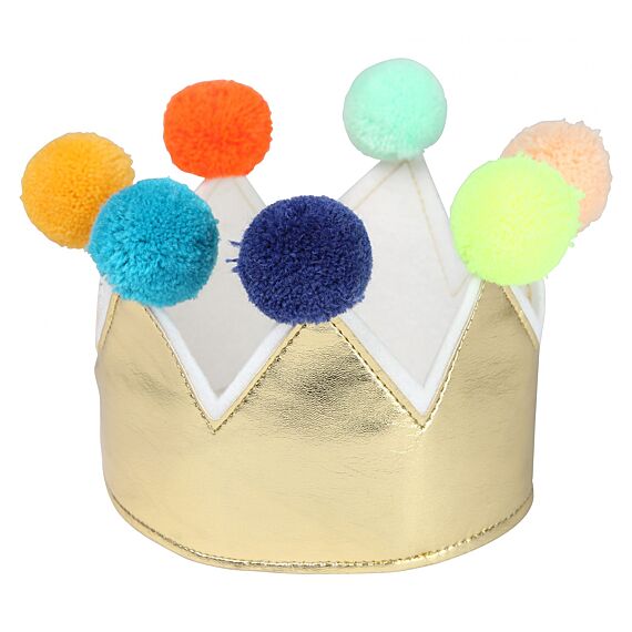 Gold Pompom Crown