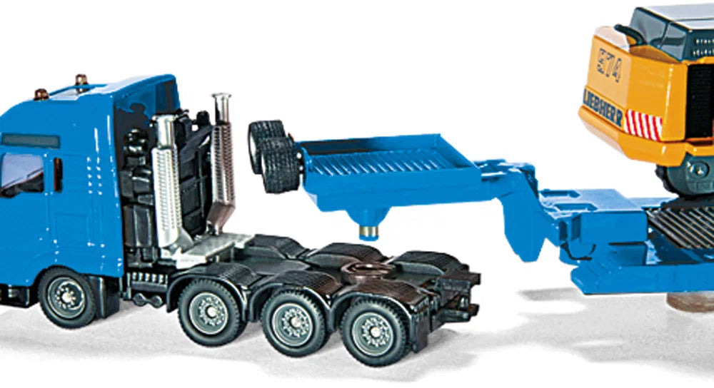 Dieplader met graafmachine 1:87