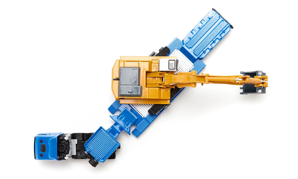 Dieplader met graafmachine 1:87