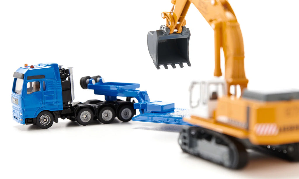 Dieplader met graafmachine 1:87