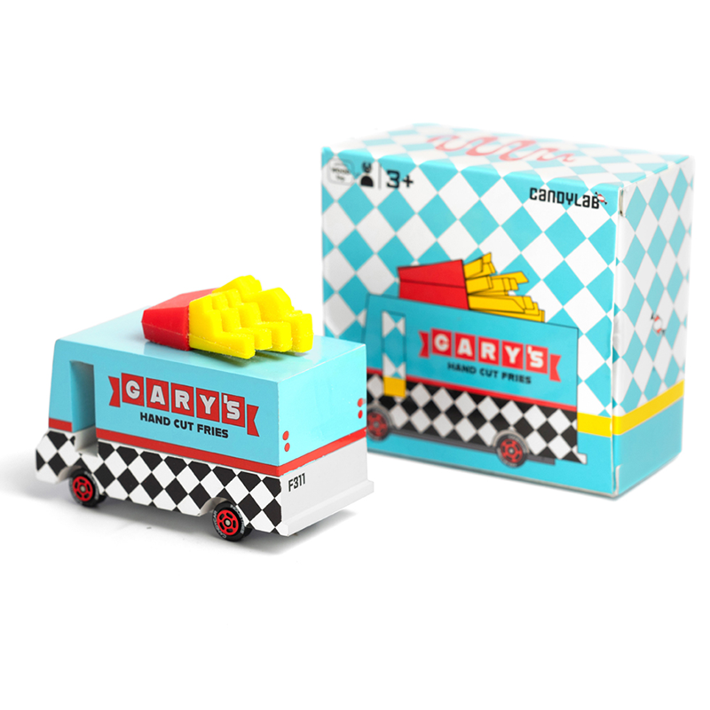 French Fry Van (F311) 8,4X4,1X6,5Cm, Wooden Diecast, In Giftbox,