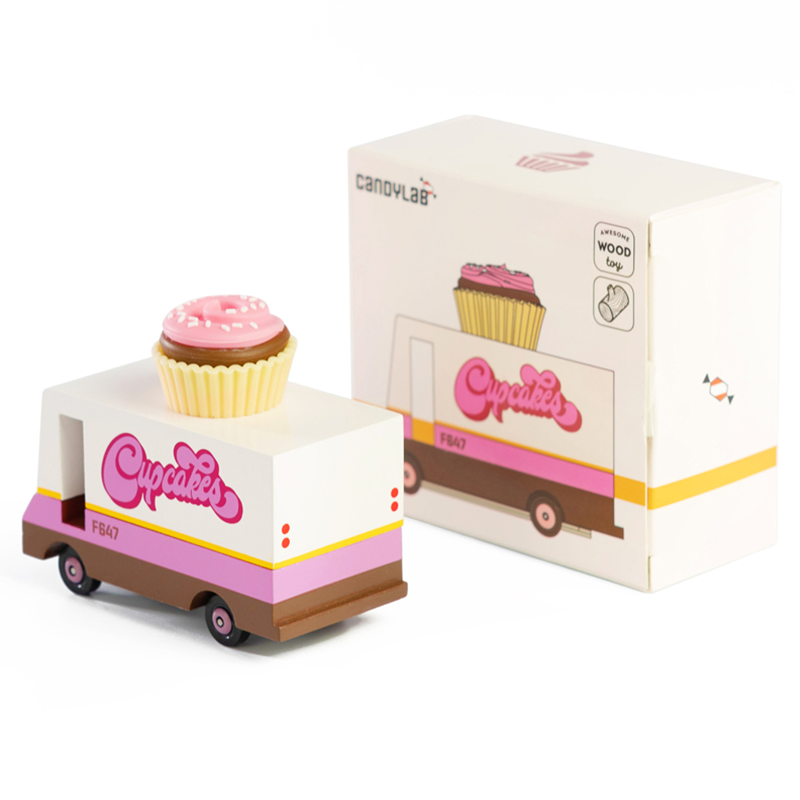 Cupcake Van (F647) 8,4X4,1X6,5Cm, Wooden Diecast, In Giftbox, 3+