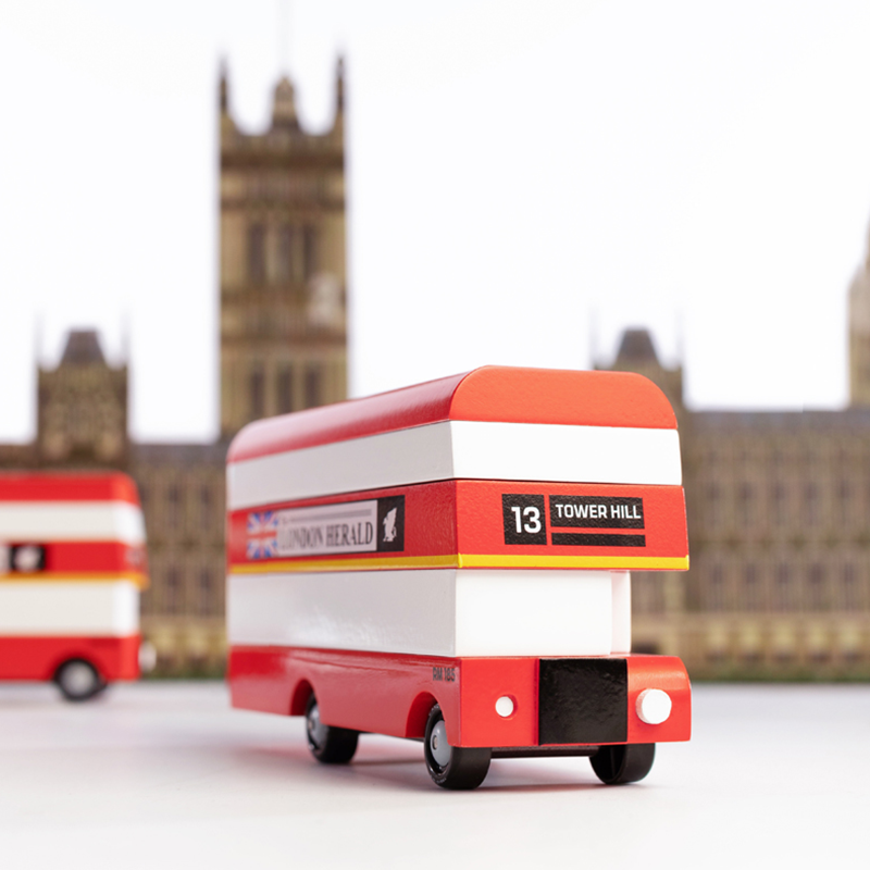 London Bus (L300) 13,3X4,1X4,6Cm, Wooden Diecast, In Giftbox,