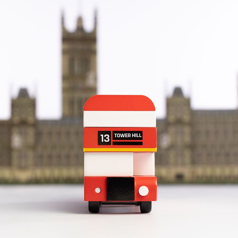 London Bus (L300) 13,3X4,1X4,6Cm, Wooden Diecast, In Giftbox,