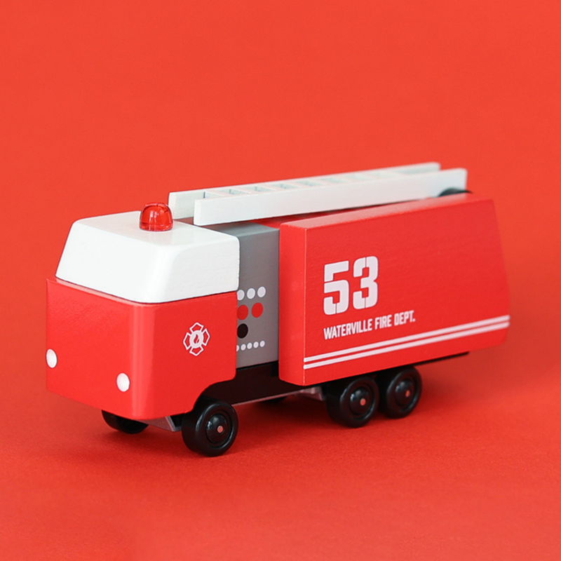 Fire Truck (K185) 14,6X5,1X7Cm, Wooden Diecast, In Giftbox, 3+