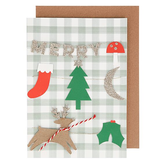 Kerstkaart - Merry Christmas Garland Card