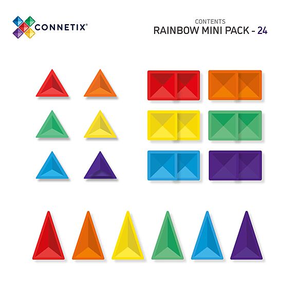 Magnetische bouwstenen Rainbow Mini Pack | Set van 24