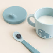3 - in - 1 beker Foodie Spout Snack Cup - Elphee Blue - Aan tafel Done by Deer - In den Olifant