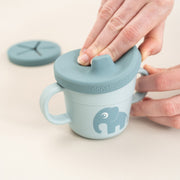 3 - in - 1 beker Foodie Spout Snack Cup - Elphee Blue - Aan tafel Done by Deer - In den Olifant
