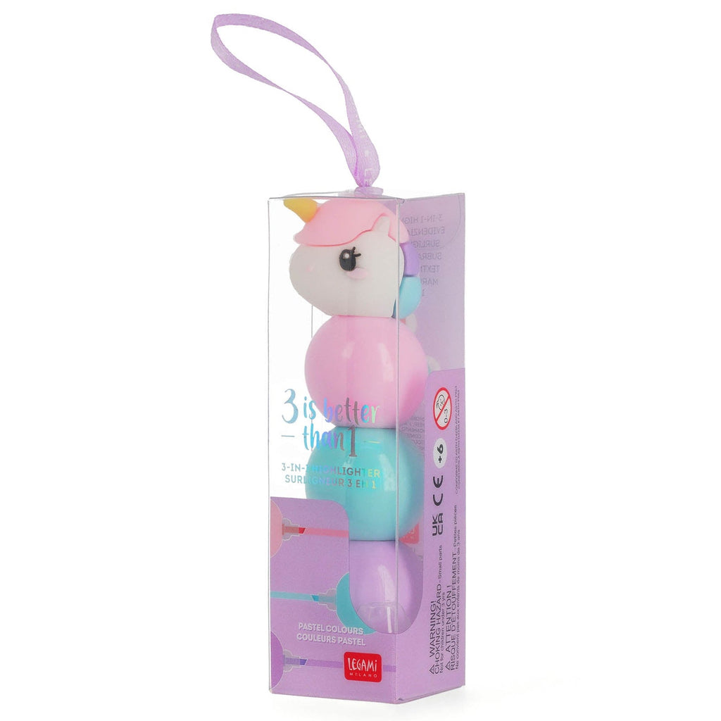 3 - in - 1 Markeerstift 3 Is Better Than 1 - Unicorn - Kleuren en tekenen Legami - In den Olifant
