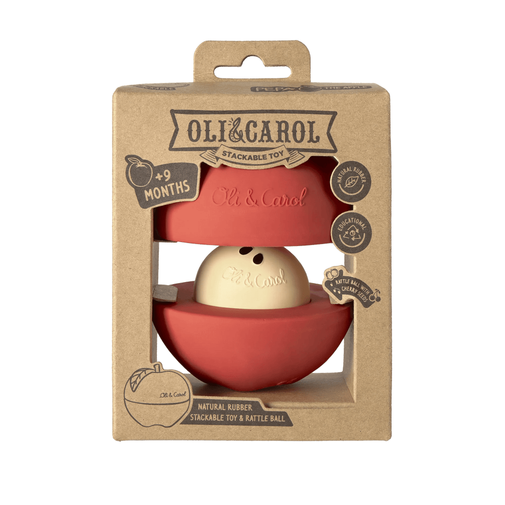3 in 1 stapelspeeltje - Stack & Bounce Apple - Sorteer - en stapelspeelgoed Oli&Carol - In den Olifant