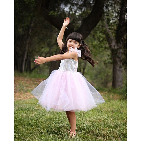 Roze Verkleedjurk - Pink Sequins Princess Dress