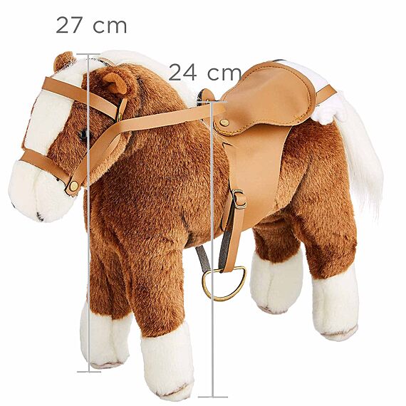 Boutique, paard met zadel en teugel, "Springturniersieger", bruin, 27 cm