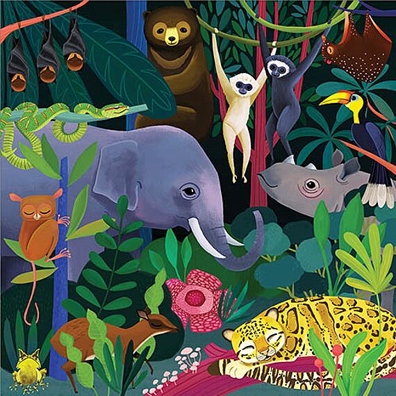 Glow In Dark Puzzel - Lichtgevende Jungle