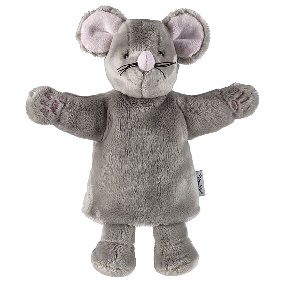 Handpop En Knuffeltje Muis - 34 cm