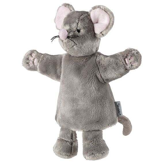 Handpop En Knuffeltje Muis - 34 cm