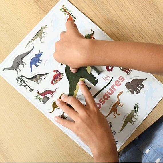 Mini Discovery Poster + 30 Stickers Dinosaurs | 3-8 Jaar