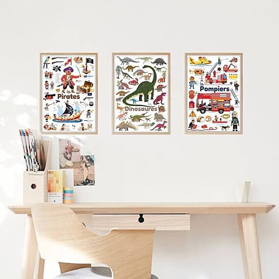 Mini Discovery Poster + 30 Stickers Dinosaurs | 3-8 Jaar