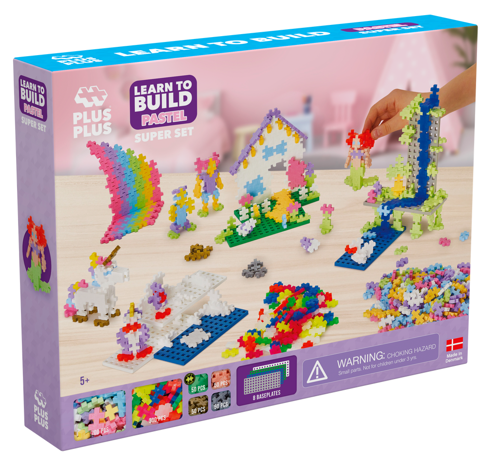 Bouwstenen Plus-Plus Learn to Build Pastel Super Set - 1200 stuks