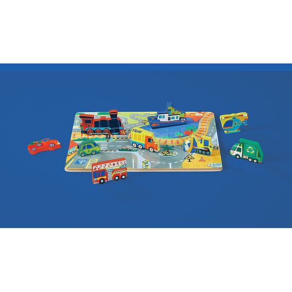 16 St. Houten Speel Puzzel - Transport