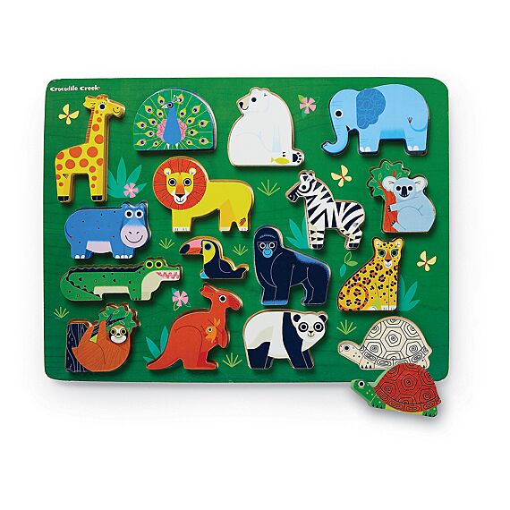 16 St. Houten Speel Puzzel - Zoo