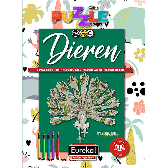 3D Puzzel Om In Te Kleuren - Dieren - Knutselsets Eureka - In den Olifant