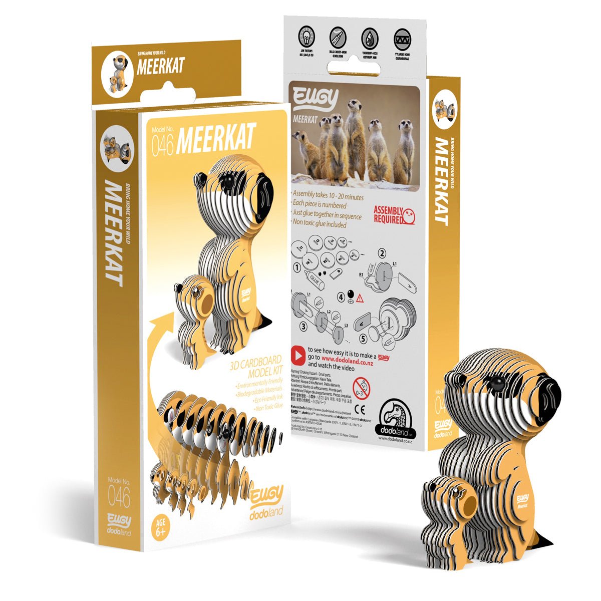 Kit 3D EUGY – Animal Suricate à Assembler – Figurine En Carton – Dès 6 Ans