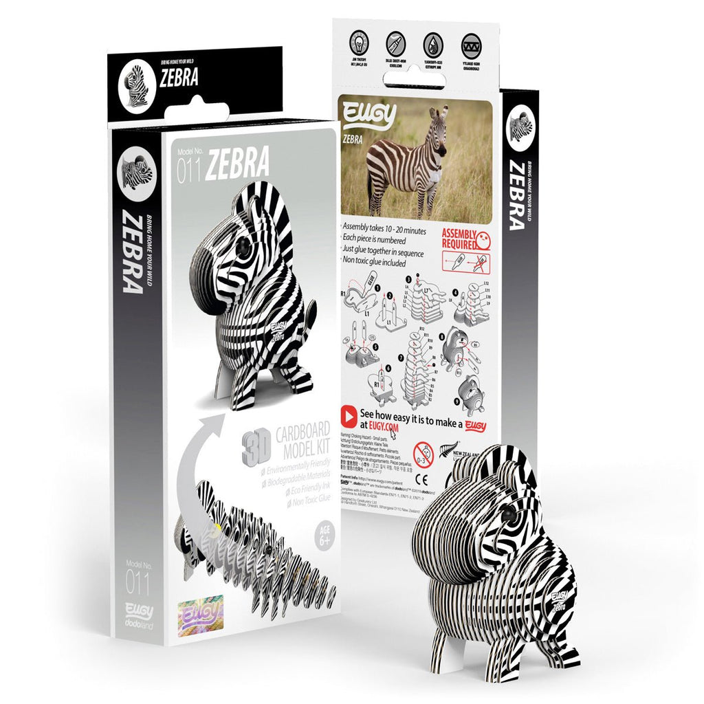 3D puzzel - Wild Dier Zebra - Speciale puzzels Eugy - In den Olifant