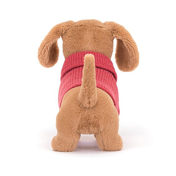 Knuffel Hond Sweater Sausage Dog Pink | 14 Cm