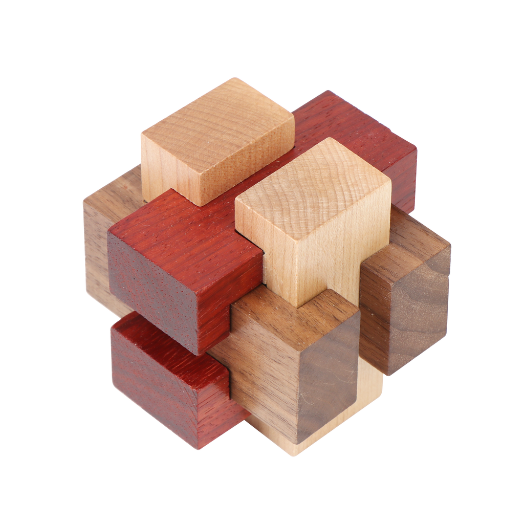 Houten breinbreker 3D VIP Gold Triangular Kongming Lock