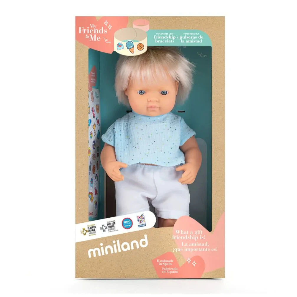 Pop My Friends & me Europese jongen met blond haar - 38 cm