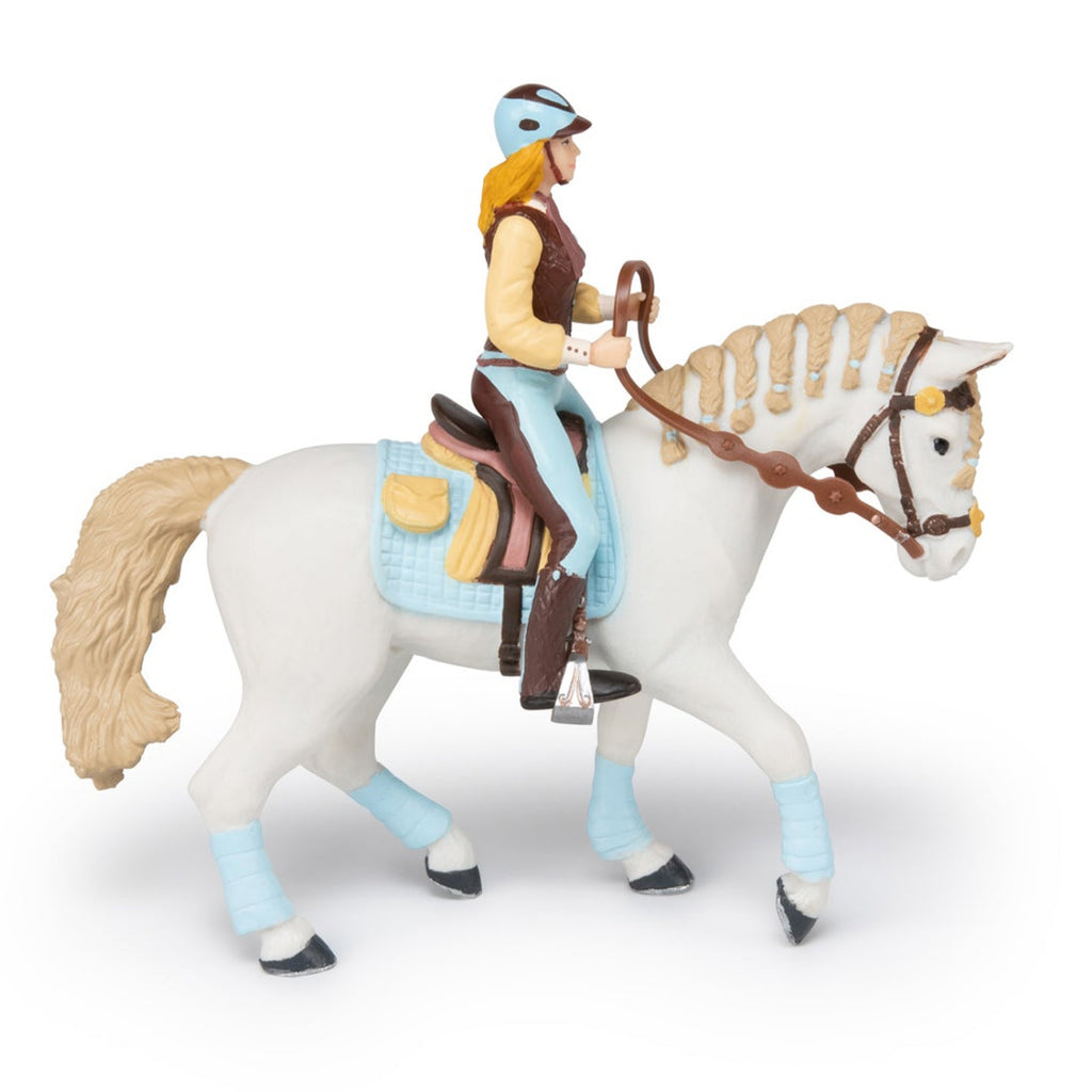 Witte paard Blauwe Fashion